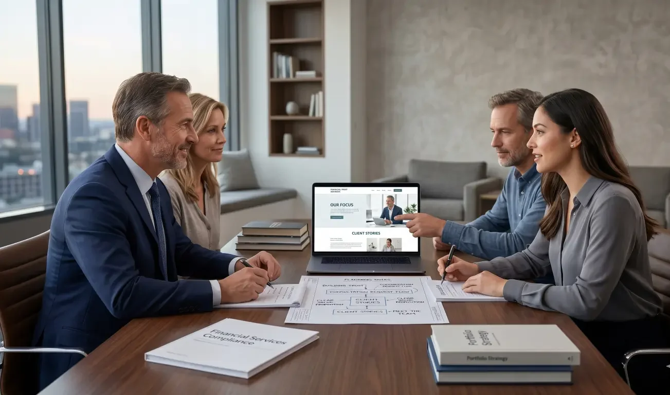 Learn what to put on a financial advisor website homepage to build trust, explain services clearly, and improve consultation requests.
