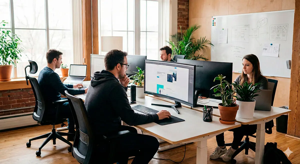 Web designers working-at their office